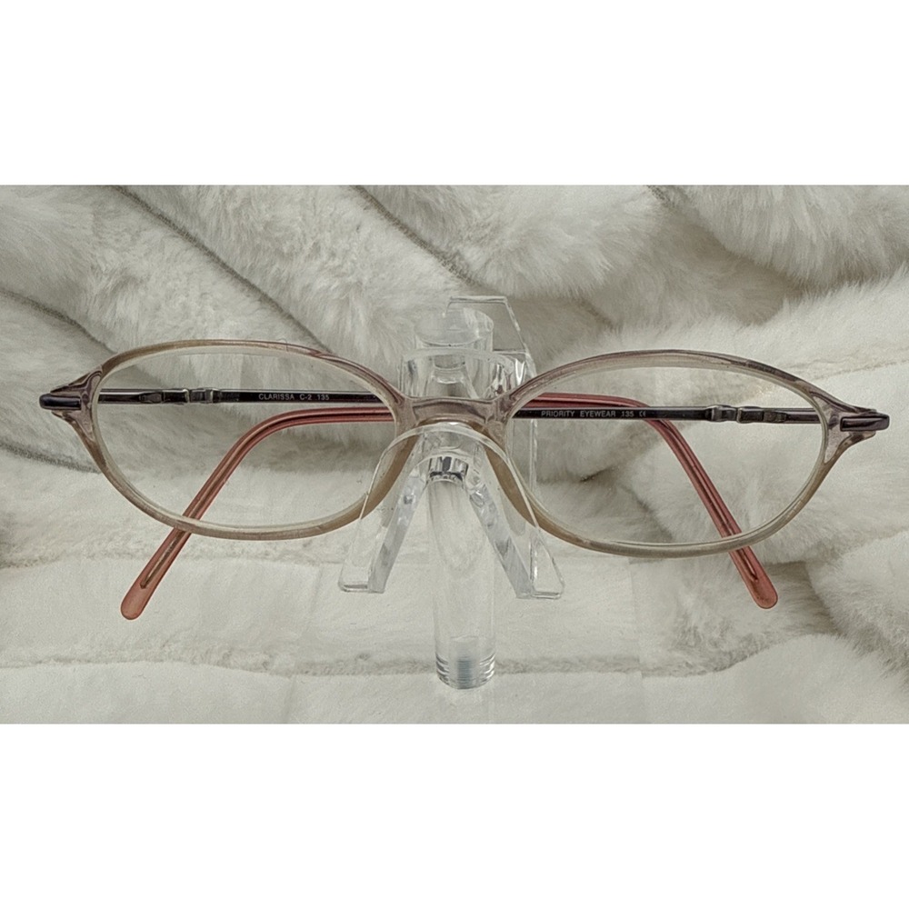 Priority Eyewear Authentic "Clarissa" translucent /SilverEyeglass Frames C-2 135